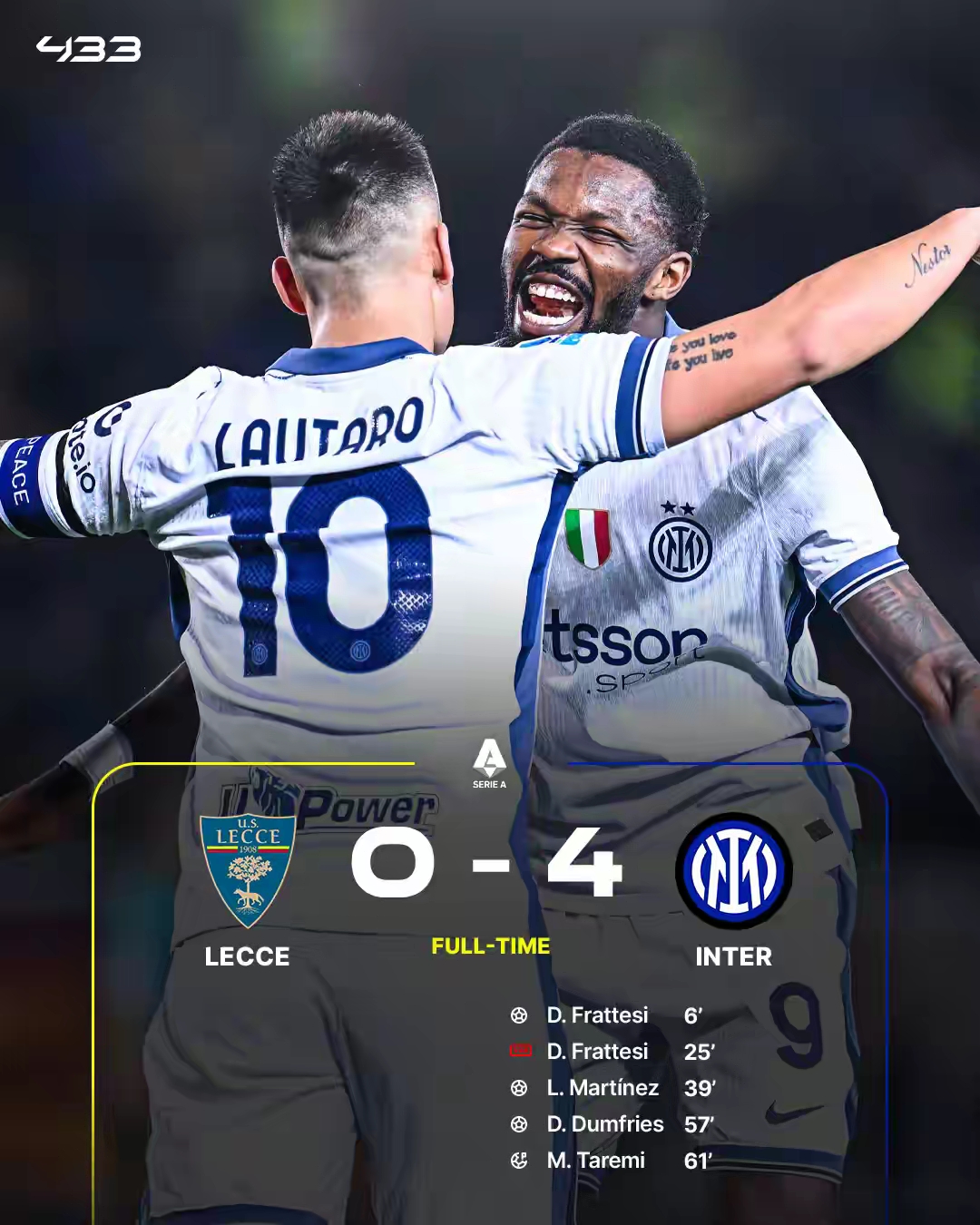 国际米兰横扫德国，若日尼奥带队取胜